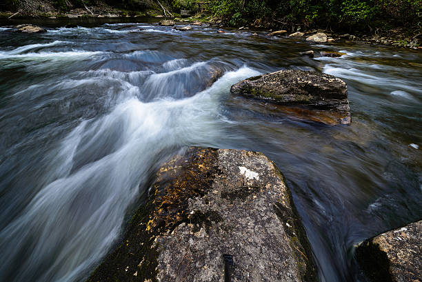 rivière chattooga flux - rapid appalachian mountains autumn water photos et images de collection