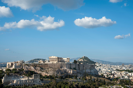 Parthenon and City of Athens from afar.  