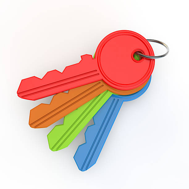 3d render concept of set of keys