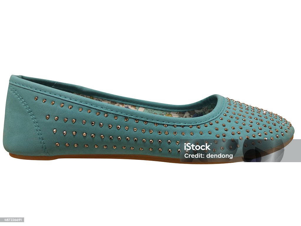 Shoe Leather shoe isolated on white background  Blue Stock Photo