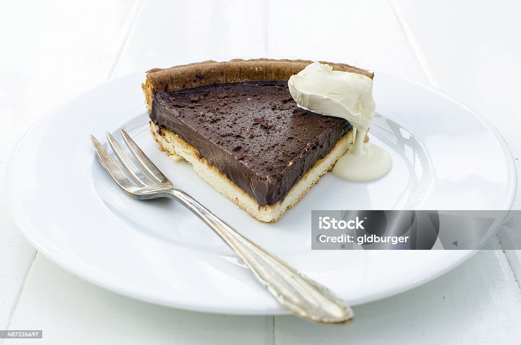 Chocolate tart A slice of a chocolate tart Afternoon Tea Stock Photo