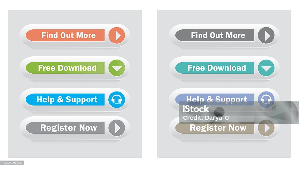 Web Interface Buttons Stock Illustration - Download Image Now - 2015 ...