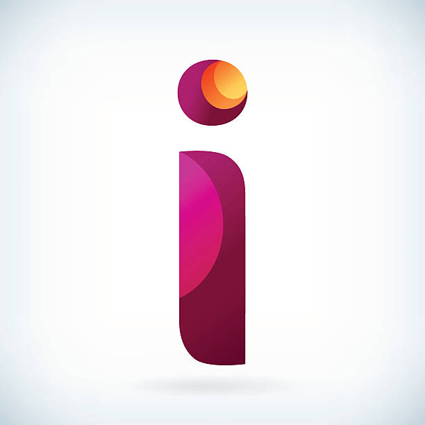 Modern twisted letter i vector art illustration