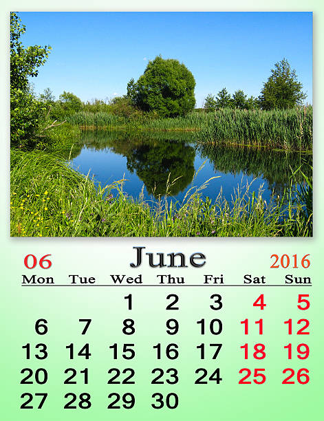istock calendar for June 2016 with image of lake 487230820