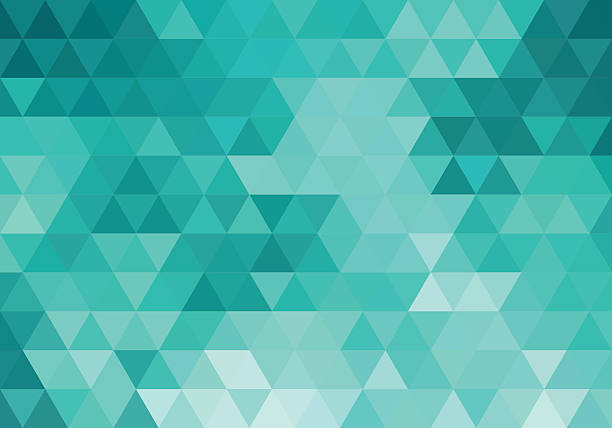 abstract teal geometric background, vector abstract teal geometric vector background, triangle pattern aquamarine stock illustrations