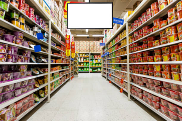 supermarket blank TV background