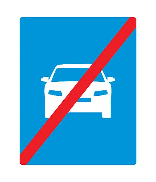 Vector illustration of Traffic sign: End of fast traffic.