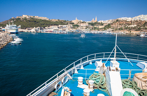 Mgarr, Malta - July 21, 2015: Port at town Mgarr in island Gozo.