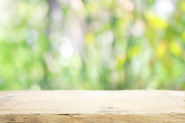istock Outdoor Wooden table view 487246834