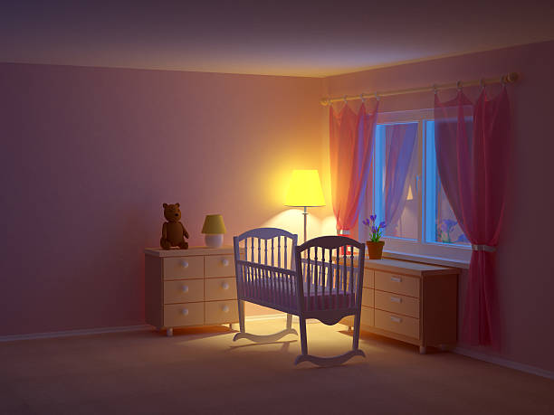 istock baby room cradle night 487246860