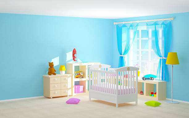 istock baby room with floor shelves 487246878