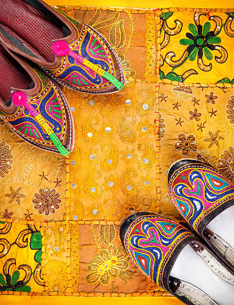 Ethnic Rajasthan shoes stock photo