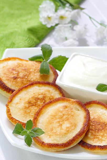 istock Pancakes with sour cream 487250138