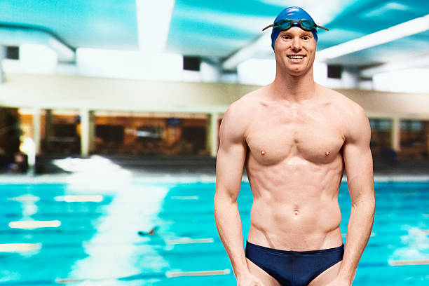 istock Smiling shirtless swimmer at the swimming pool 487251022