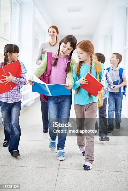 Walking To Classroom Stock Photo - Download Image Now - Corridor, School Building, Education