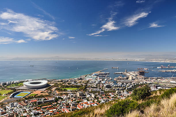 зеленый пункт увидеть от сигнализировать возвышенность-кейптаун - world cup стоковые фото и изображения