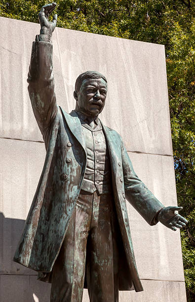 theodore roosevelt estatua isla de washington dc - theodore roosevelt fotografías e imágenes de stock