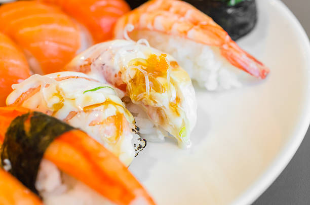 istock Sushi japanese food in plate 487253131