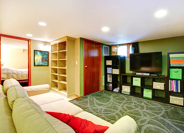 istock Green entertainment room 487253553