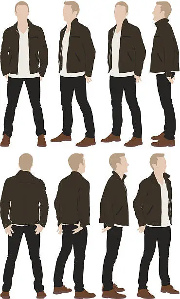 Vector illustration of Casual man standing