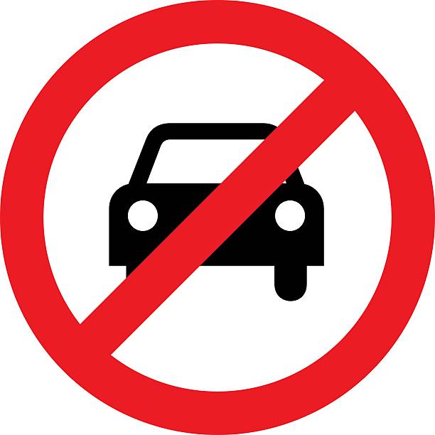 No car or no parking sign stock photo