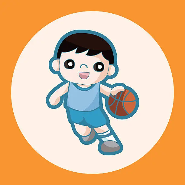 Vector illustration of basketball player theme elements