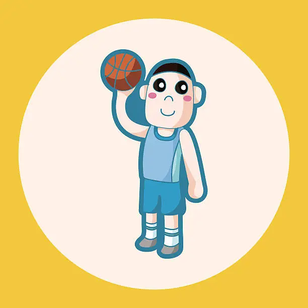 Vector illustration of basketball player theme elements