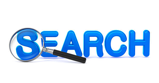 istock Search - Blue 3D Word Through a Magnifying Glass. 487257921