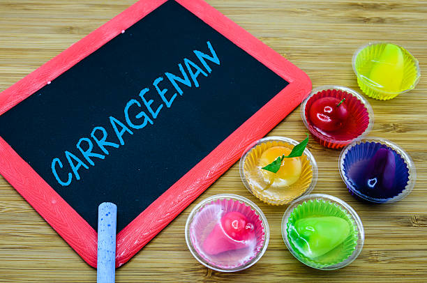 concept de carrageenan utilisé comme un agent gelling - agar jelly photos et images de collection
