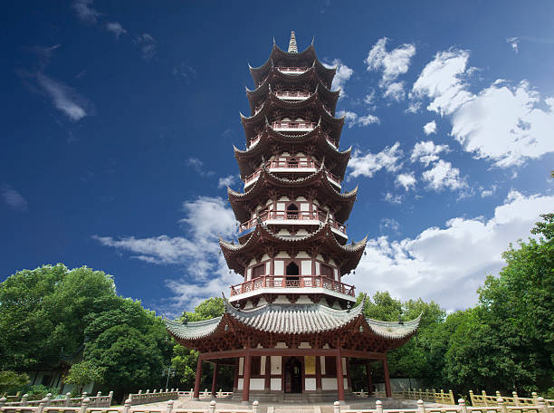 istock Chinese Buddhist pagoda in teample 487264936