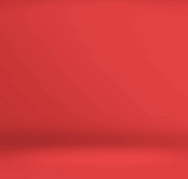 istock Empty red studio room,mock up for display of product 487270686