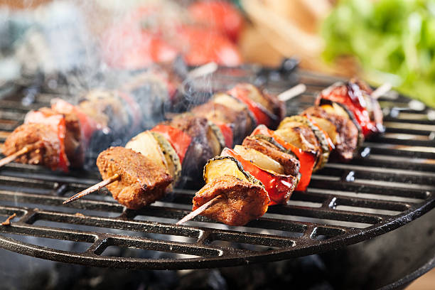 istock Grilling shashlik on barbecue grill 487271440