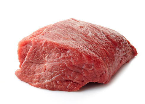 fresh raw meat on a white background