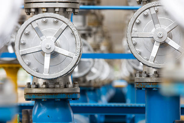 istock Valves at gas plant 487272727