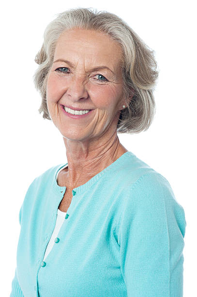 Portrait of a smiling senior woman stock photo