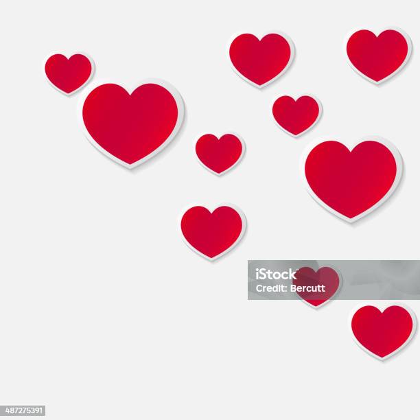 Vector Background Made Of Red Heart Stickers Stock Illustration - Download  Image Now - Computer Graphic, Cute, Freshness - iStock