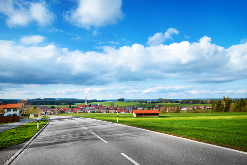 Road running through south of germany