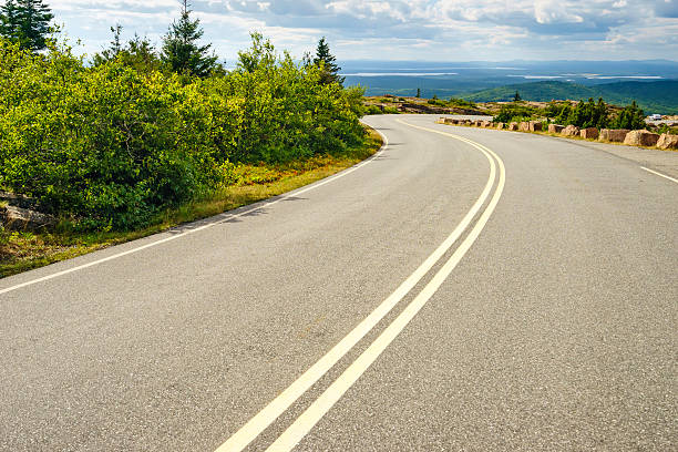 Mountain road in New England stock photo