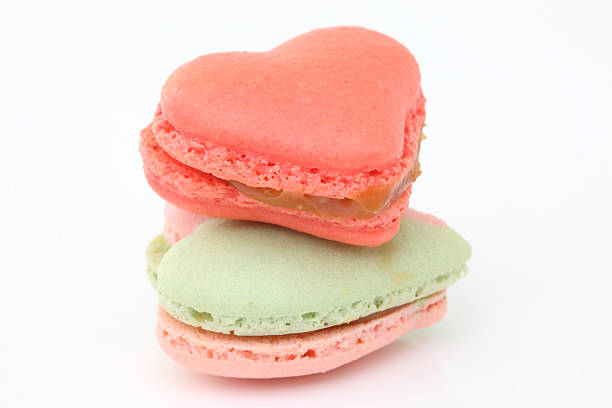 istock heart shaped French macaroons .Dessert 487297341