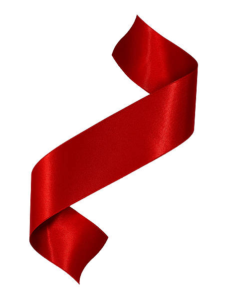istock Red satin ribbon banner 487297357