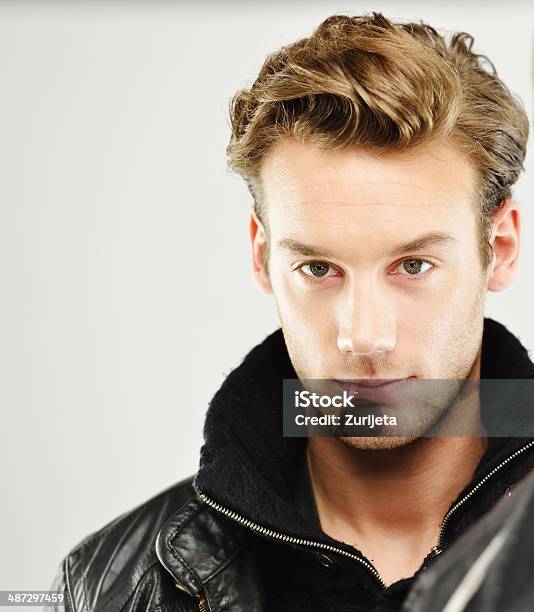 Young Man Studio Shoot Posing Closeup Stock Photo - Download Image Now - 20-29 Years, Adolescence, Adult