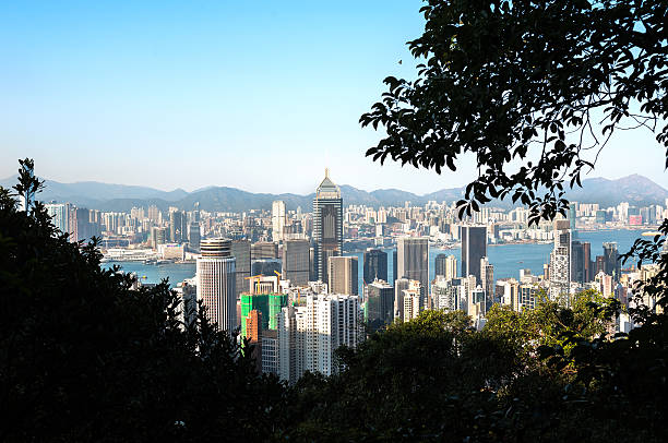 istock Elevated view of Central Plaza skyscraper, Hong Kong 487298155