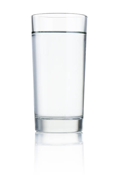 istock Glass of drinking water isolated on white background 487299681