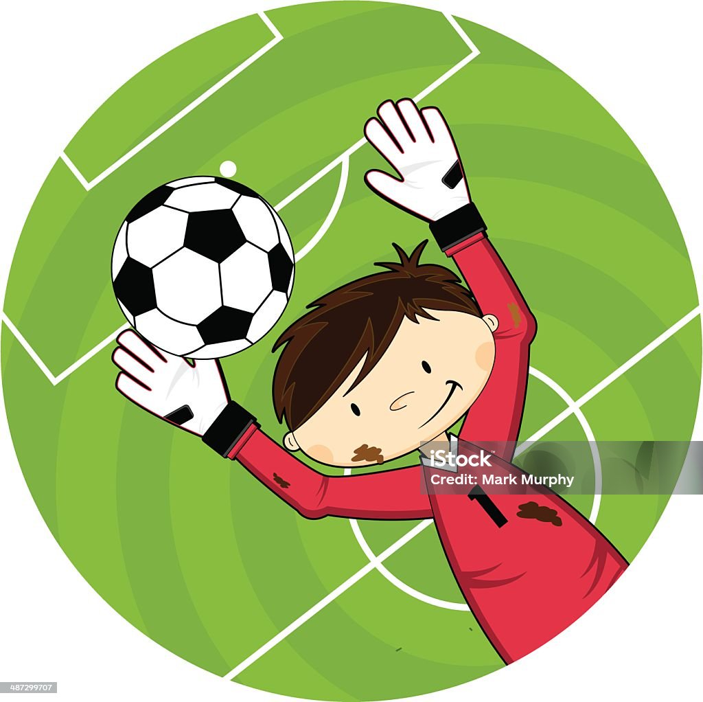 Мультяшный футбол футбол вратарь персонажей - Векторная графика Club Soccer роялти-фри