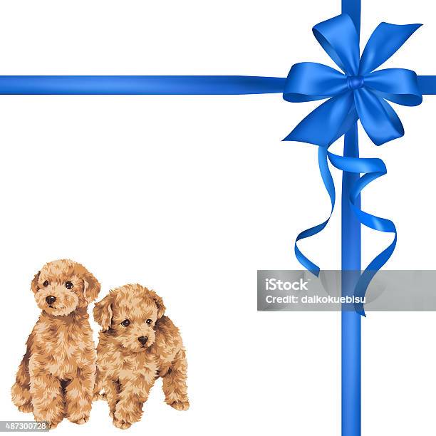 Dog Eating Ribbon Dog And Ribbon Illustration Stock Illustration - Download Image Now ...