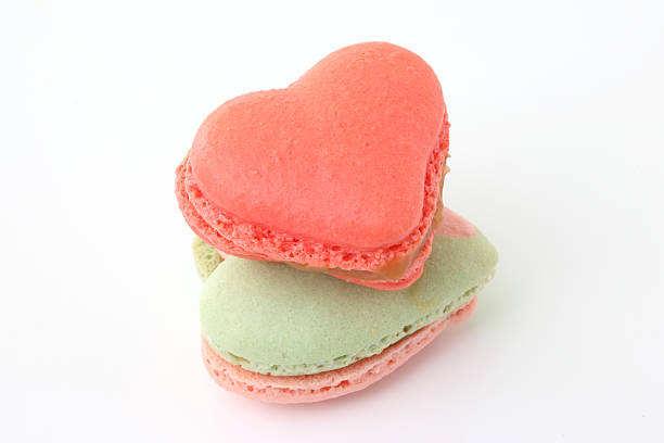 istock heart shaped French macaroons .Dessert 487301145