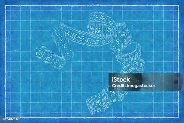 줄자 의 맞춤형 블루 인쇄 가냘픈에 대한 스톡 사진 및 기타 이미지 - 가냘픈, 곡선, 길이 - iStock