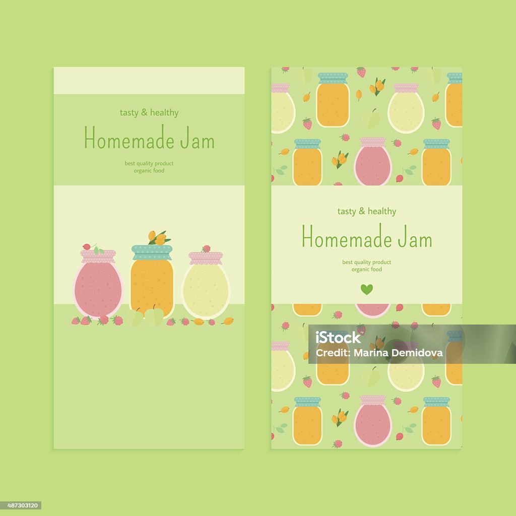 Jam Flyers Set Of Flyer Templates With Fruit Jam Stock Illustration - Download ...