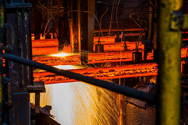 istock Steel Billets at Torch Cutting 487303146