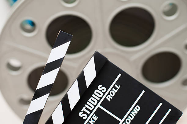 istock Movie clapper board close up 487309600